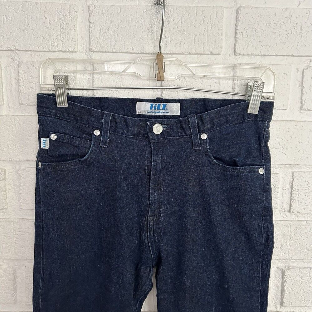 Vintage Y2K Tilt Jeans Flare Womens 9 Blue 5 Pocket Shimmmer Print Made In USA
